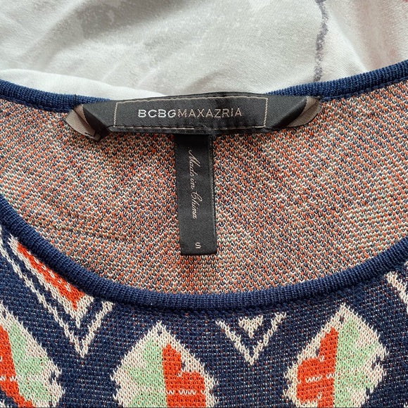 BCBGMAXAZRIA Kayla Silk Geometric Aztec Knit Dress Size small - Picture 8 of 10